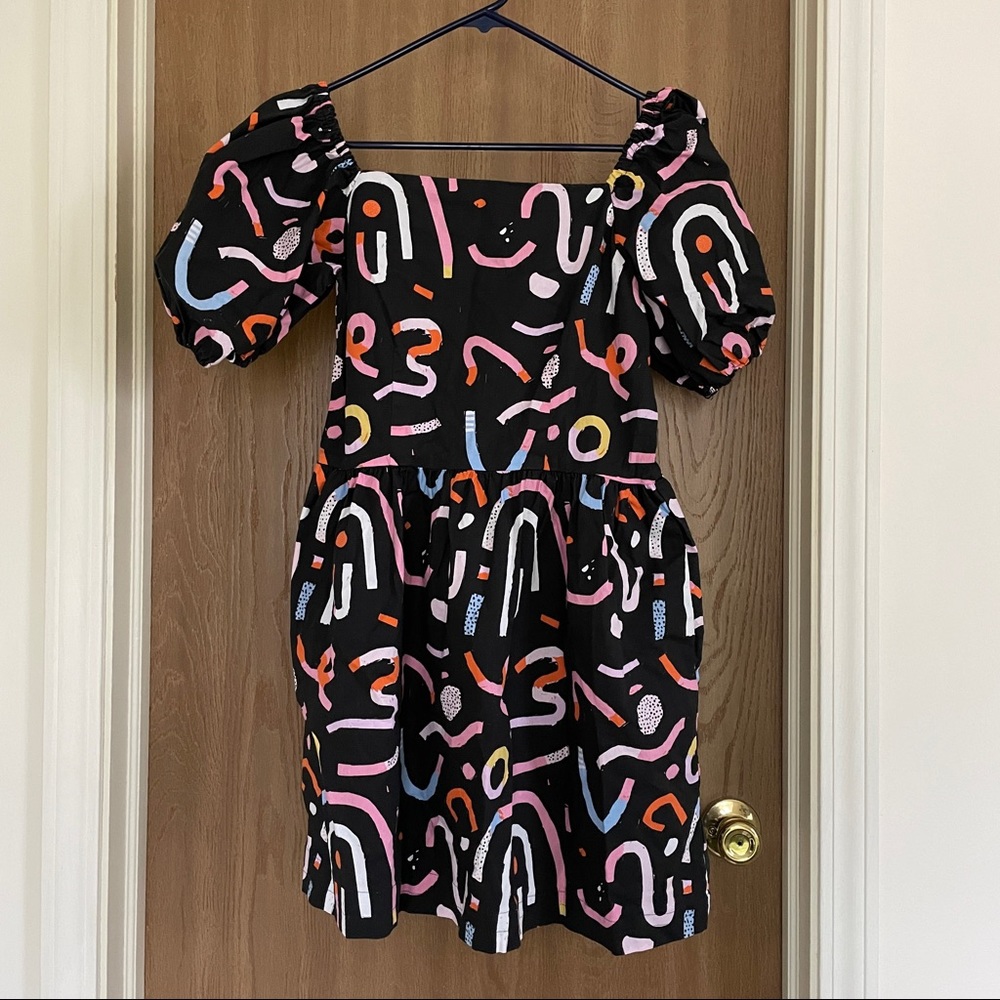 Made in USA Dress with Puff Sleeve, Fun Print/Pattern